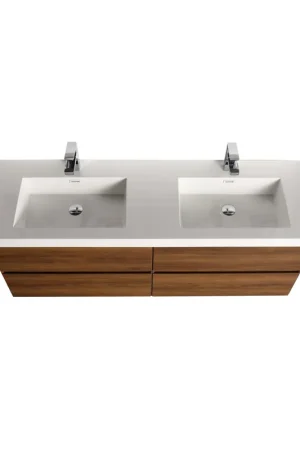 Trusted Brand Blossom Assisi 48" Brown Walnut Double Sink Vanity Base
