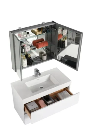 Fan Favorite Blossom Assisi 36" Glossy White Single Sink Vanity Base