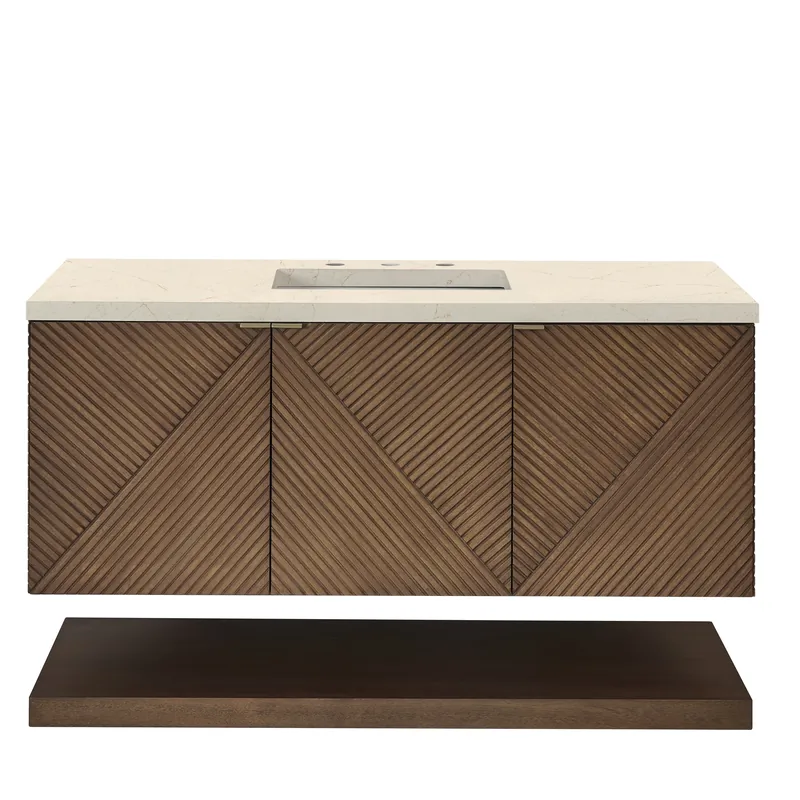 New Arrival James Martin Vanities Marcello 48" Chestnut Single Vanity With 3 cm Eternal Marfil Quartz Top