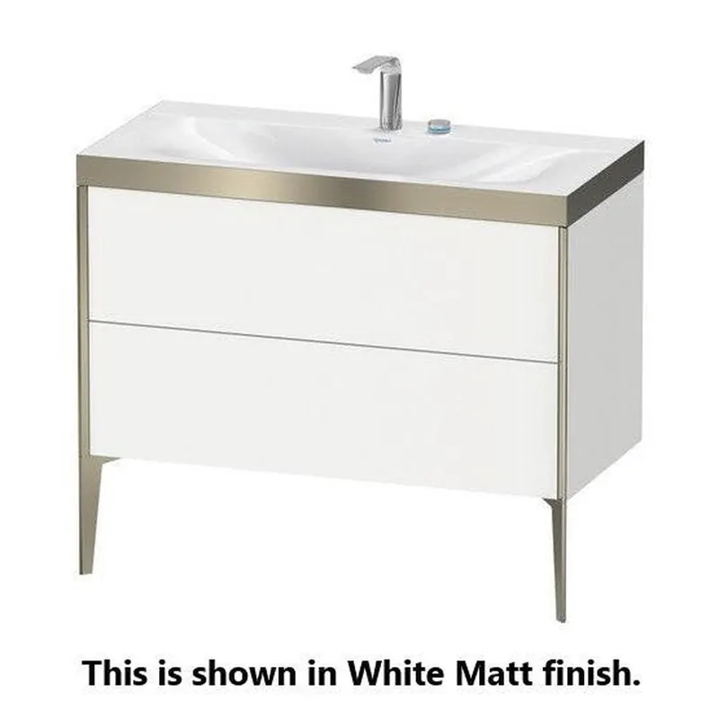 Crafted Duravit XViu 39" x 39" x 19" Two Drawer C-Bonded Floorstanding Vanity Kit With Two Tap Holes, Light Blue (XV4711EB209C)