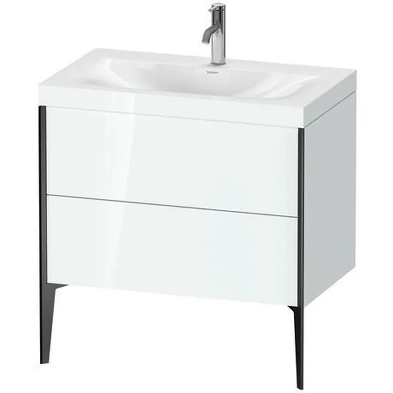 Duravit XViu 31" x 31" x 19" Two Drawer C-Bonded Floorstanding Vanity Kit With One Tap Hole, White (XV4710OB285C) Free Returns