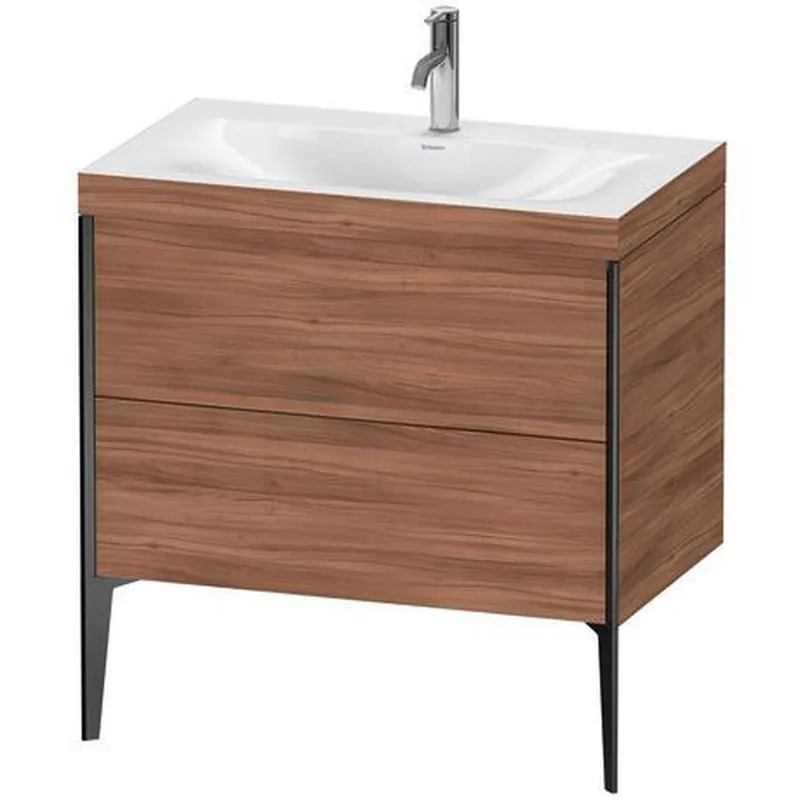 Duravit XViu 31" x 31" x 19" Two Drawer C-Bonded Floorstanding Vanity Kit With One Tap Hole, Walnut (XV4710OB279C) High Quality