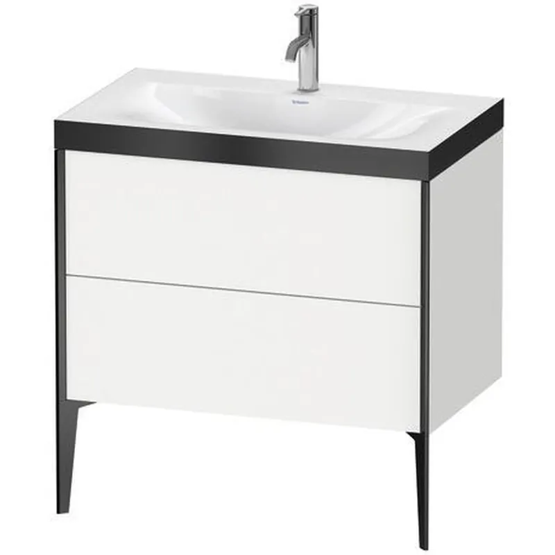 Duravit XViu 31" x 31" x 19" Two Drawer C-Bonded Floorstanding Vanity Kit With One Tap Hole, White (XV4710OB218P) Latest
