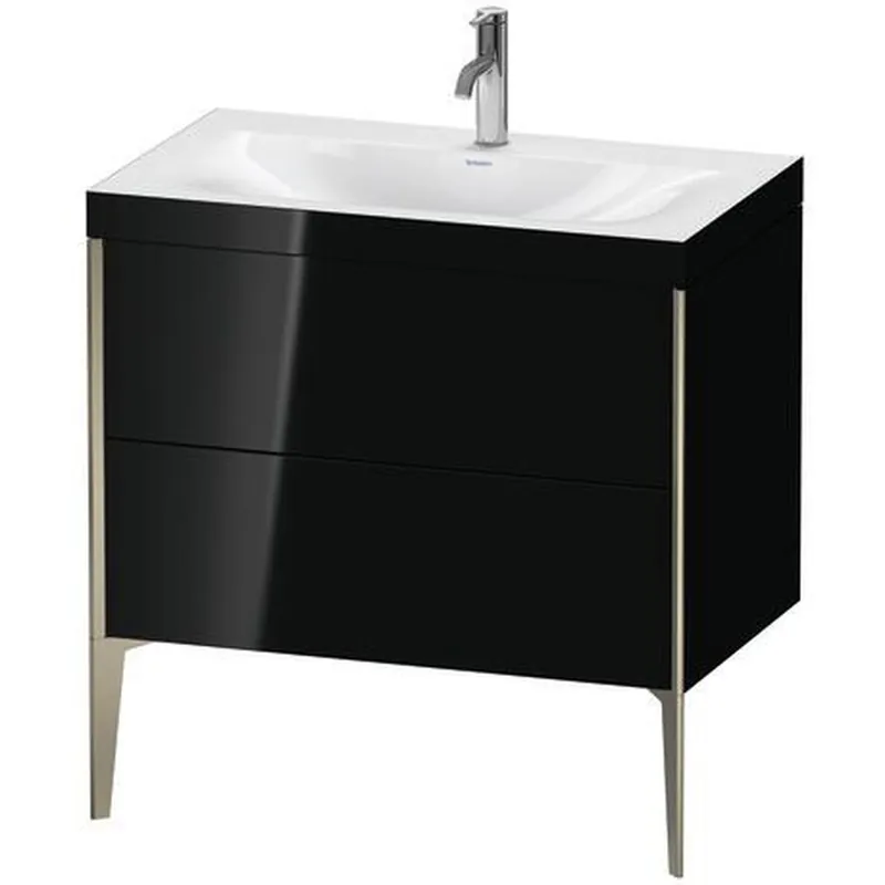 Duravit XViu 31" x 31" x 19" Two Drawer C-Bonded Floorstanding Vanity Kit With One Tap Hole, Black (XV4710OB140C) Price Drop