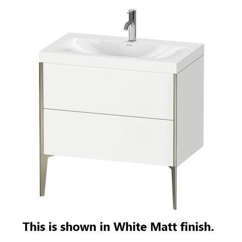 Duravit XViu 31" x 31" x 19" Two Drawer C-Bonded Floorstanding Vanity Kit With One Tap Hole, Light Blue (XV4710OB109P) Modern