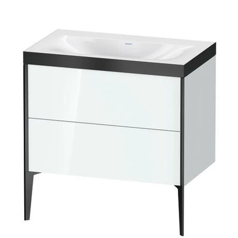 Place Order Duravit XViu 31" x 31" x 19" Two Drawer C-Bonded Floorstanding Vanity Kit Without Tap Hole, White (XV4710NB285P)