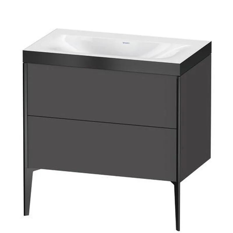 Duravit XViu 31" x 31" x 19" Two Drawer C-Bonded Floorstanding Vanity Kit Without Tap Hole, Graphite (XV4710NB249P) Order Now