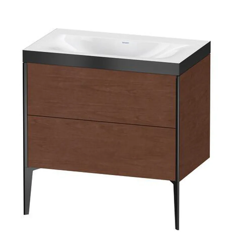 Duravit XViu 31" x 31" x 19" Two Drawer C-Bonded Floorstanding Vanity Kit Without Tap Hole, American Walnut (XV4710NB213P) Mega Sale