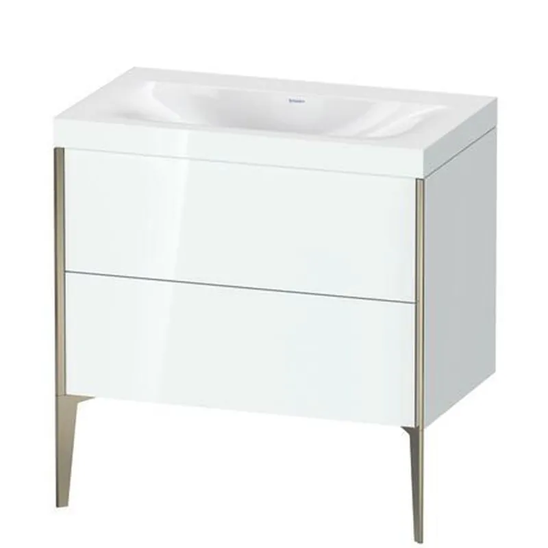 Duravit XViu 31" x 31" x 19" Two Drawer C-Bonded Floorstanding Vanity Kit Without Tap Hole, White (XV4710NB185C) Crafted