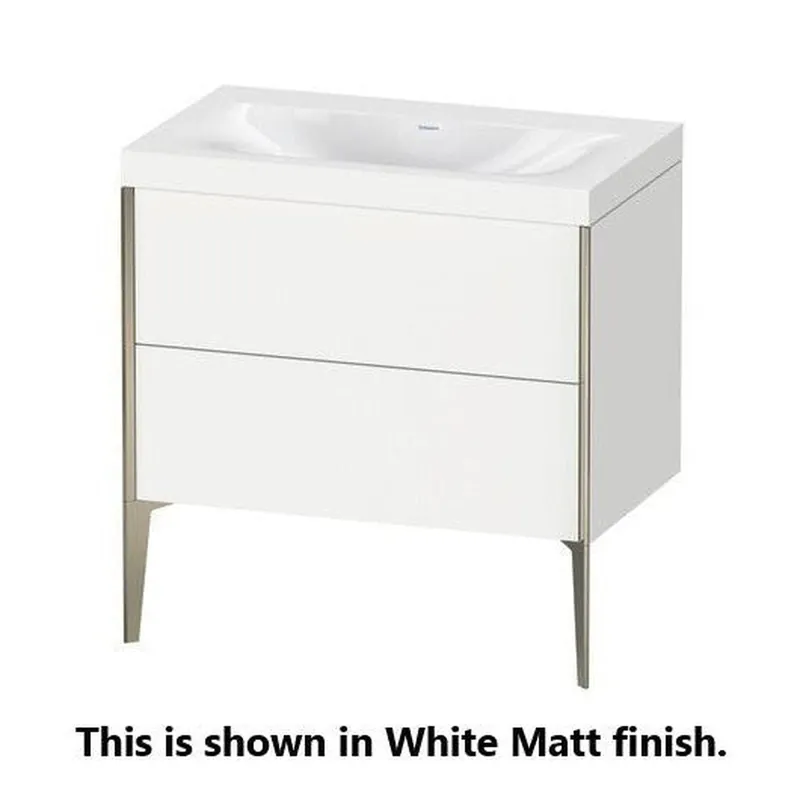 Duravit XViu 31" x 31" x 19" Two Drawer C-Bonded Floorstanding Vanity Kit Without Tap Hole, Silver Pine (XV4710NB131P) High Quality