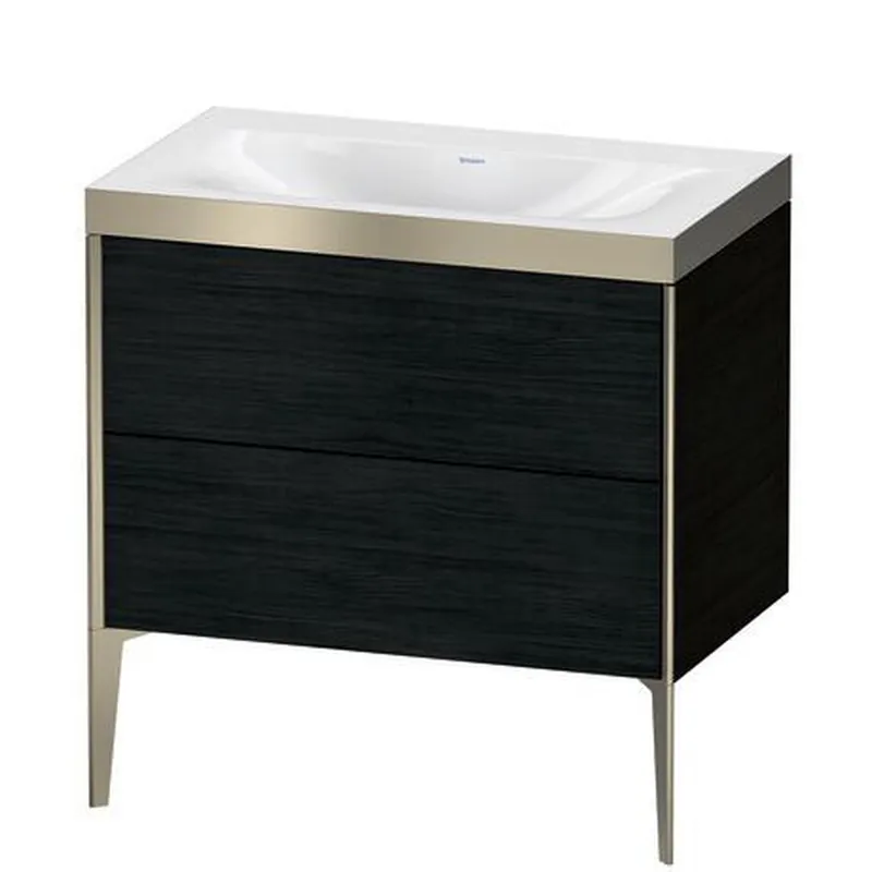 Duravit XViu 31" x 31" x 19" Two Drawer C-Bonded Floorstanding Vanity Kit Without Tap Hole, Oak Black (XV4710NB116P) Price Cut