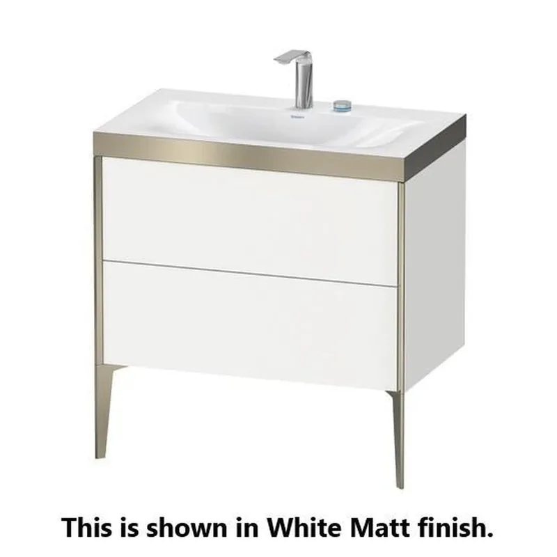 Duravit XViu 31" x 31" x 19" Two Drawer C-Bonded Floorstanding Vanity Kit With Two Tap Holes, Chestnut Dark (XV4710EB253C) No Minimum Order