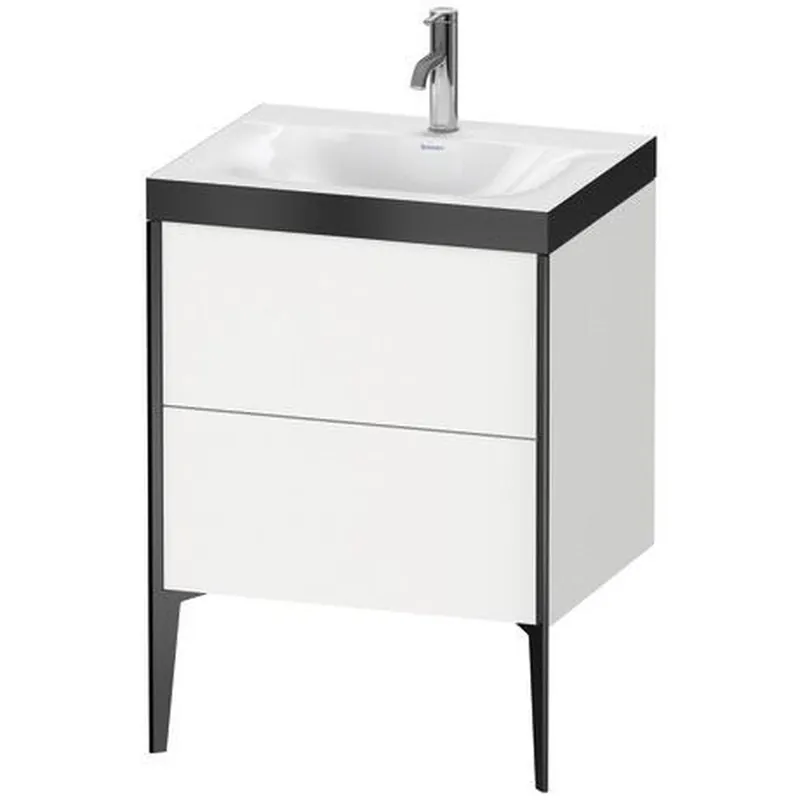 Duravit XViu 24" x 24" x 19" Two Drawer C-Bonded Floorstanding Vanity Kit With One Tap Hole, White (XV4709OB218P) Big Sale