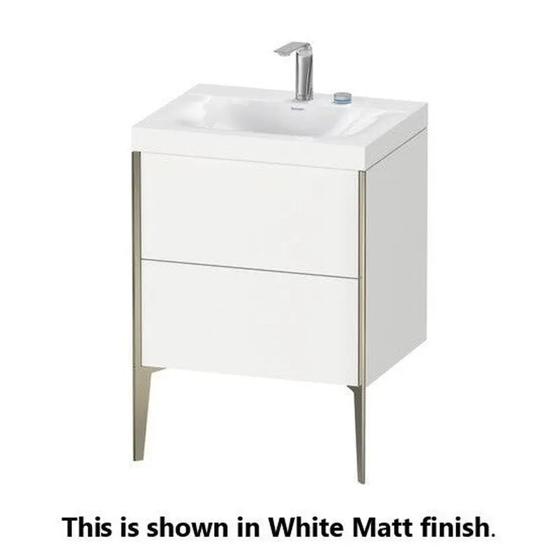 Duravit XViu 24" x 24" x 19" Two Drawer C-Bonded Floorstanding Vanity Kit With Two Tap Holes, Pine Terra (XV4709EB251C) Fresh Stock