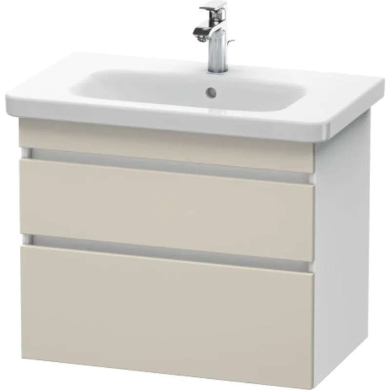Shop Now Duravit DuraStyle 29" x 24" x 18" Two Drawer Wall-Mount Vanity Unit in Taupe and White (DS648109118)