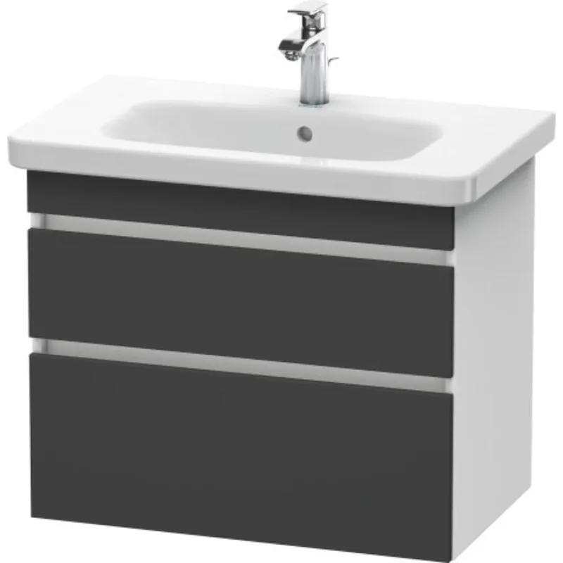Duravit DuraStyle 29" x 24" x 18" Two Drawer Wall-Mount Vanity Unit in Graphite and White (DS648104918) Price Drop