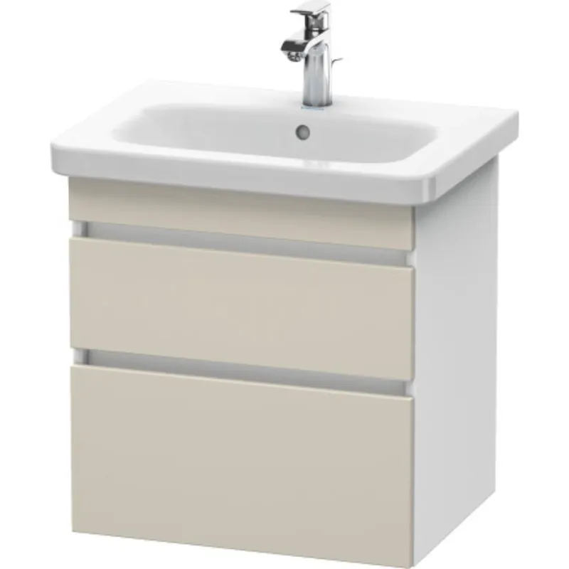 Duravit DuraStyle 23" x 24" x 18" Two Drawer Wall-Mount Vanity Unit in Taupe and White (DS648009118) Limited Edition
