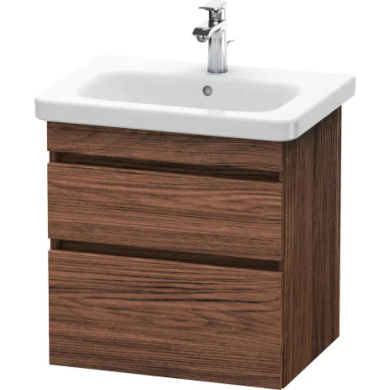 Limited Edition Duravit DuraStyle 23" x 24" x 18" Two Drawer Wall-Mount Vanity Unit in Walnut Dark (DS648002121)