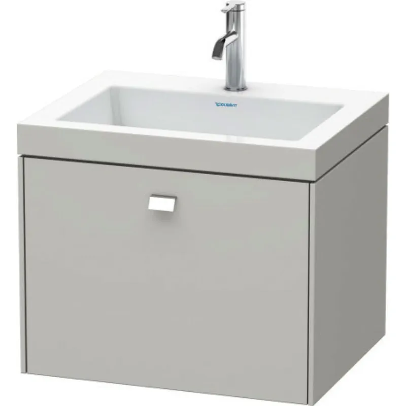 Duravit Brioso 24" x 20" x 19" One Drawer C-Bonded Wall-Mount Vanity Kit With One Tap Hole in Concrete Grey Matt and Chrome Handle Top Pick