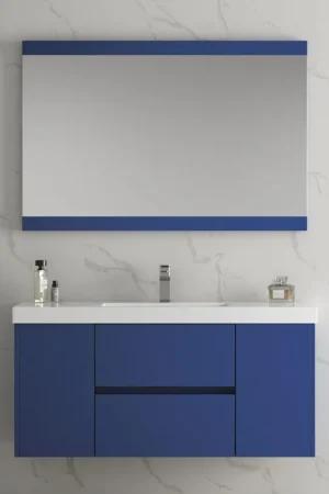 Blossom Valencia 48" Single Navy Blue Wall-Mounted Vanity Base Only Modern