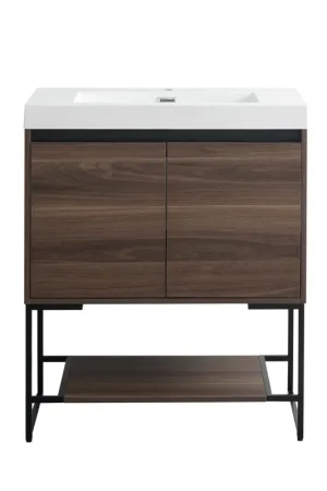 Blossom Porto 30" Walnut Freestanding Vanity With Acrylic Sink Limited Time