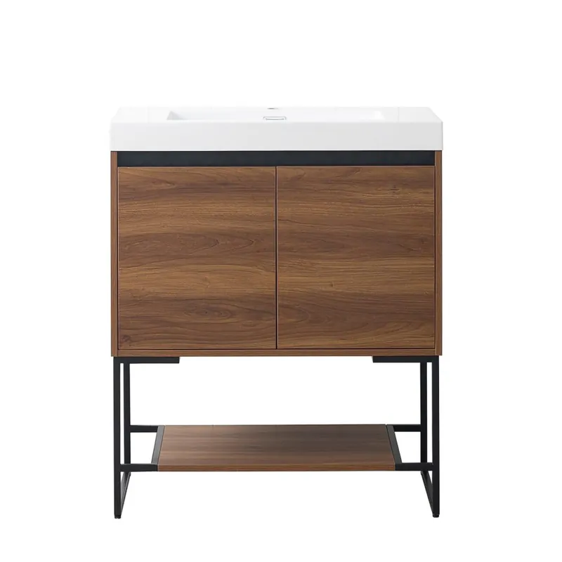 Blossom Porto 30" Red Walnut Freestanding Vanity With Acrylic Sink Place Order