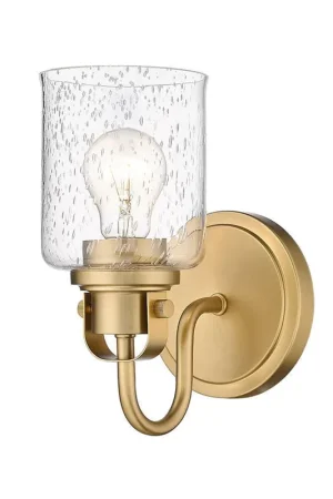 Z-Lite Kinsley 5" 1-Light Heirloom Gold Wall Sconce With Clear Seeded Glass Shade Instant Buy