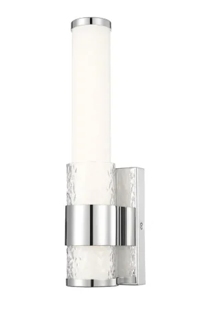 Z-Lite Egon 5" 1-Light LED-Integrated Chrome Steel Matte Opal Glass Shade Wall Sconce Cheap