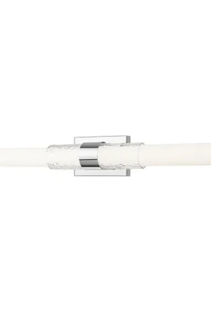 Bargain Z-Lite Egon 32" 1-Light LED-Integrated Chrome Steel Matte Opal Glass Shade Vanity Lighting