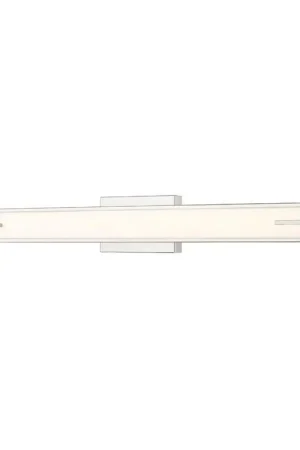 Bargain Z-Lite Chase 33" 1-Light LED-Integrated Brushed Nickel Vanity Light With Gloss Opal Glass Shade