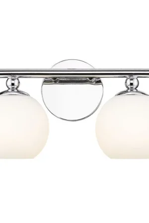 Affordable Z-Lite Neoma 14" 2-Light Chrome and Opal Etched Glass Shade Vanity Light