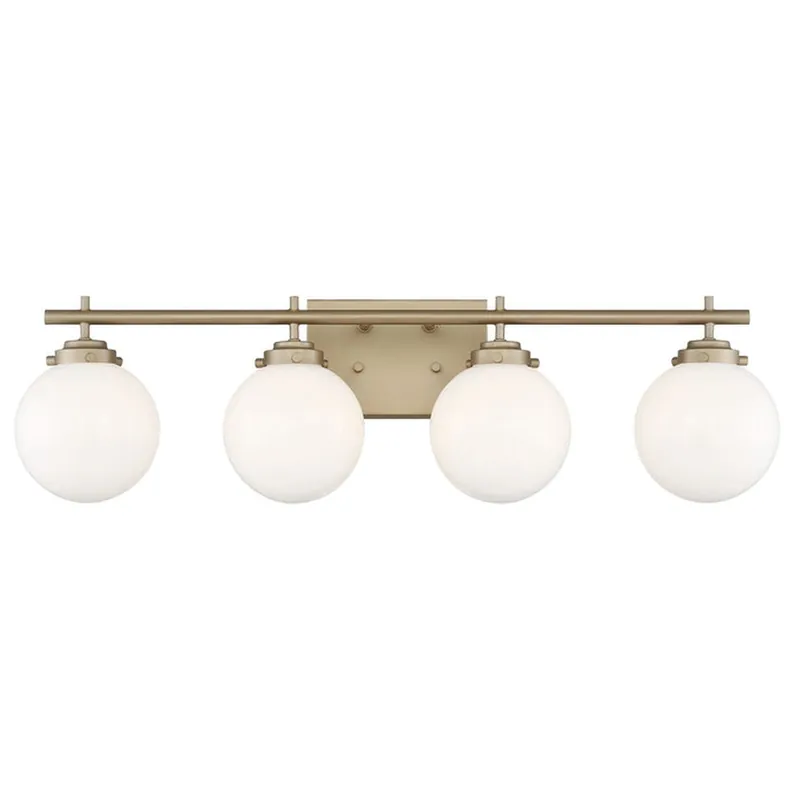 Vanity Art 32" Chrome 4-Light LED Vanity Light With Brass Dust Shade Direct From Manufacturer