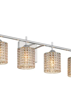 Certified Vanity Art 29" 4-Light Chrome Vanity Light With Clear Glass Shade