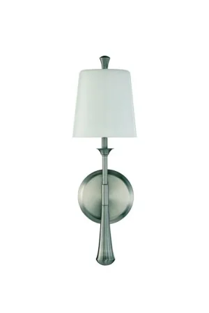 Price Drop Craftmade Palmer 6" x 18" 1-Light Brushed Polished Nickel Wallchiere Wall Sconce With Frosted Opal White Glass Shade