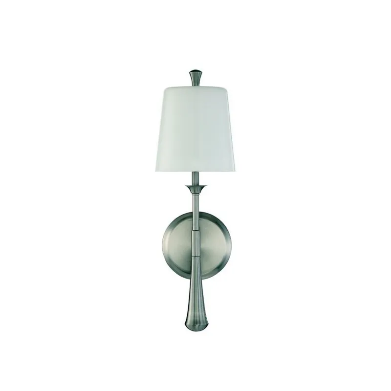 Price Drop Craftmade Palmer 6" x 18" 1-Light Brushed Polished Nickel Wallchiere Wall Sconce With Frosted Opal White Glass Shade
