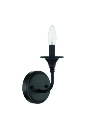 Original Craftmade Jolenne 5" x 8" 1-Light Flat Black Candle-Style Wall Sconce