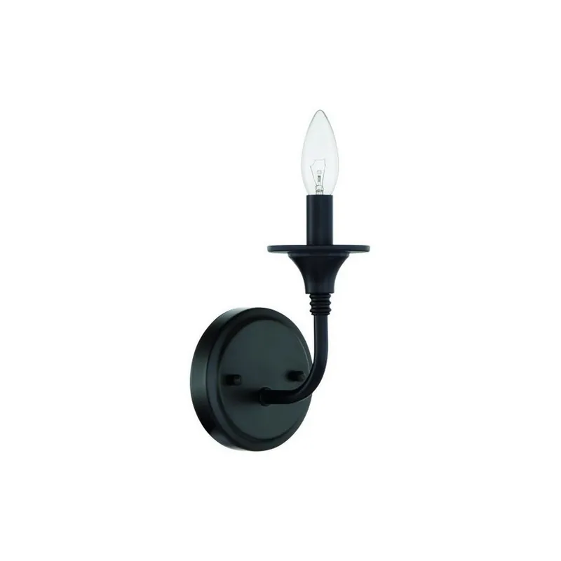 Original Craftmade Jolenne 5" x 8" 1-Light Flat Black Candle-Style Wall Sconce