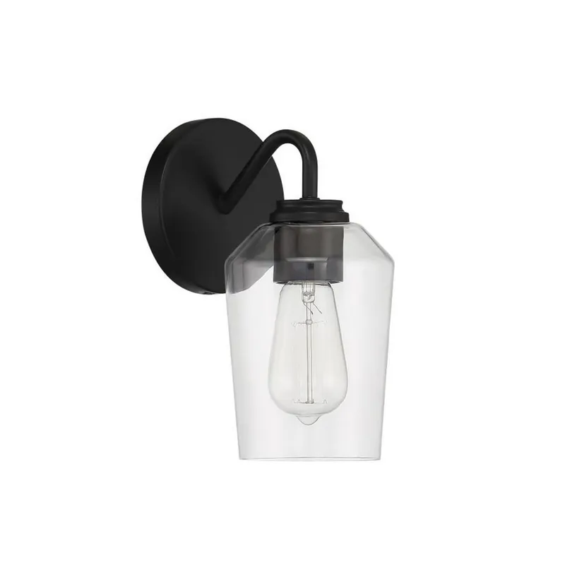 Buy Online Craftmade Shayna 5" x 11" 1-Light Flat Black Wall Sconce With Clear Glass Shade