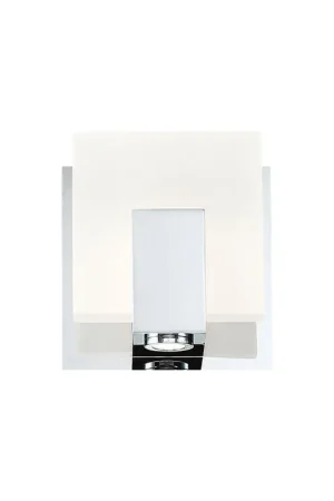 Buy Online Eurofase Lighting Canmore 5" Dimmable Integrated LED Chrome Wall Sconce With Frosted Acrylic Shade