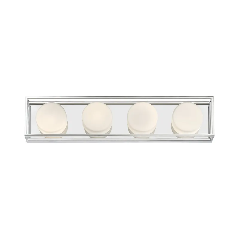Eurofase Lighting Rover 24" 4-Light Dimmable Integrated LED Chrome Bath Bar With Opal Glass Shades New Release