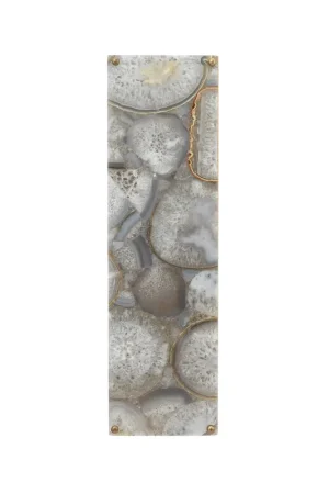 Jamie Young Adeline 6" x 19" 2-Light Rectangular Agate Resin and Antique Brass Wall Sconce Premium