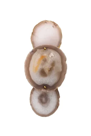 Instant Buy Jamie Young Trinity 7" x 17" 1-Light Antique Brass Wall Sconce With Natural Agate Stones Shade