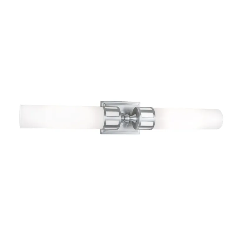 Norwell Lighting Astor 4" x 25" 2-Light Brushed Nickel Horizontal/Vertical Vanity Wall Sconce With Shiny Opal Glass Diffuser Limited Edition