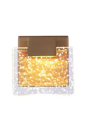 Fast Shipping Craftmade Alamere 5" 1-Light Satin Brass LED Wall Sconce With Clear Seeded Glass Shade