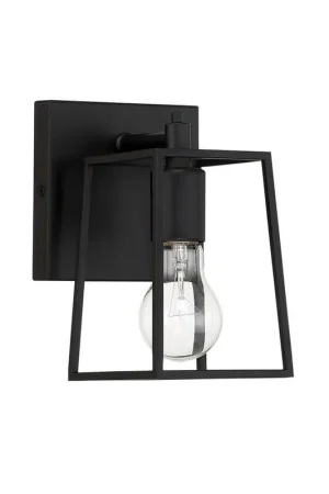Craftmade Dunn 5" x 9" 1-Light Flat Black Wall Sconce With Steel Frame Shade Special Discount