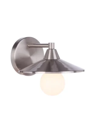 Craftmade Isaac 8" x 5" 1-Light Brushed Polished Nickel Wall Sconce With Metal Shade Latest