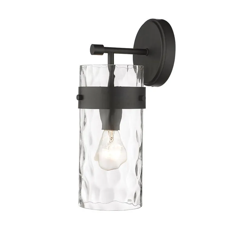 Cheap Z-Lite Fontaine 6" 1-Light Matte Black Wall Sconce With Clear Glass Shade