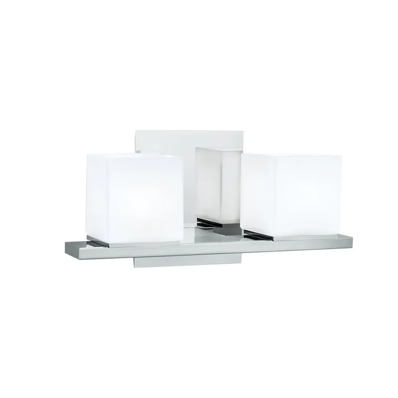 New Arrival Norwell Lighting Icereto 6" x 12" 2-Light Chrome Vanity Wall Sconce With Matte Opal Glass Diffuser