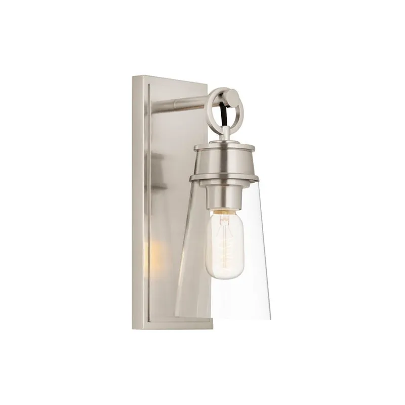 Bulk Order Z-Lite Wentworth 5" 1-Light Brushed Nickel Wall Sconce With Clear Glass Shade