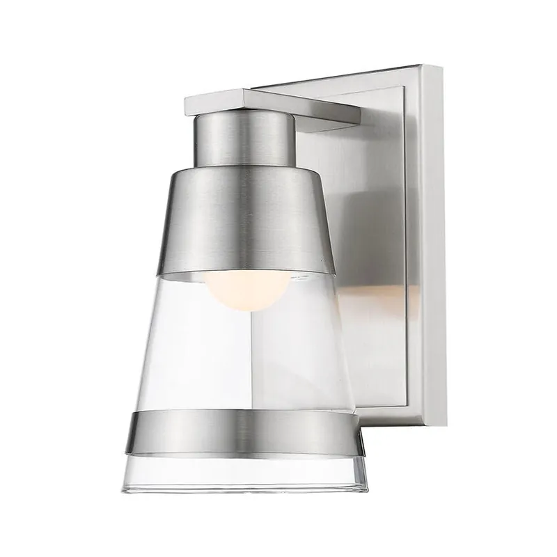 Trending Z-Lite Ethos 5" 1-Light LED Brushed Nickel Wall Sconce With Clear Glass Shade